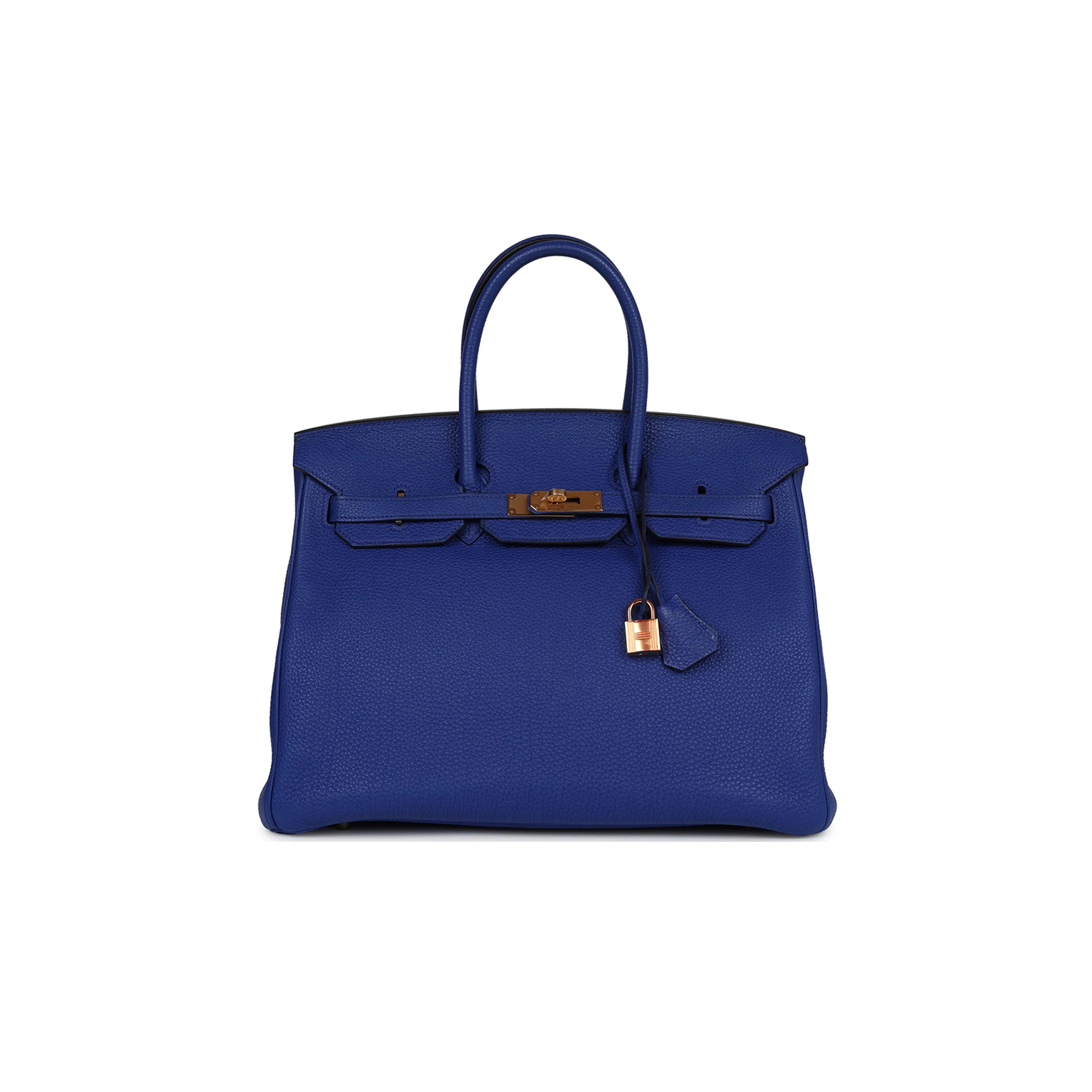 HERMÈS BIRKIN 35 BLEU ELECTRIC TOGO ROSE GOLD HARDWARE (35*25*18cm)